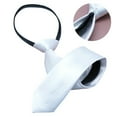 thumbnail image 2 of Fashionable Zippered Neck Tie in Classical Solid Color for Wedding Parties and Everyday Wear White Silk Pre Tied Necktie, 2 of 8