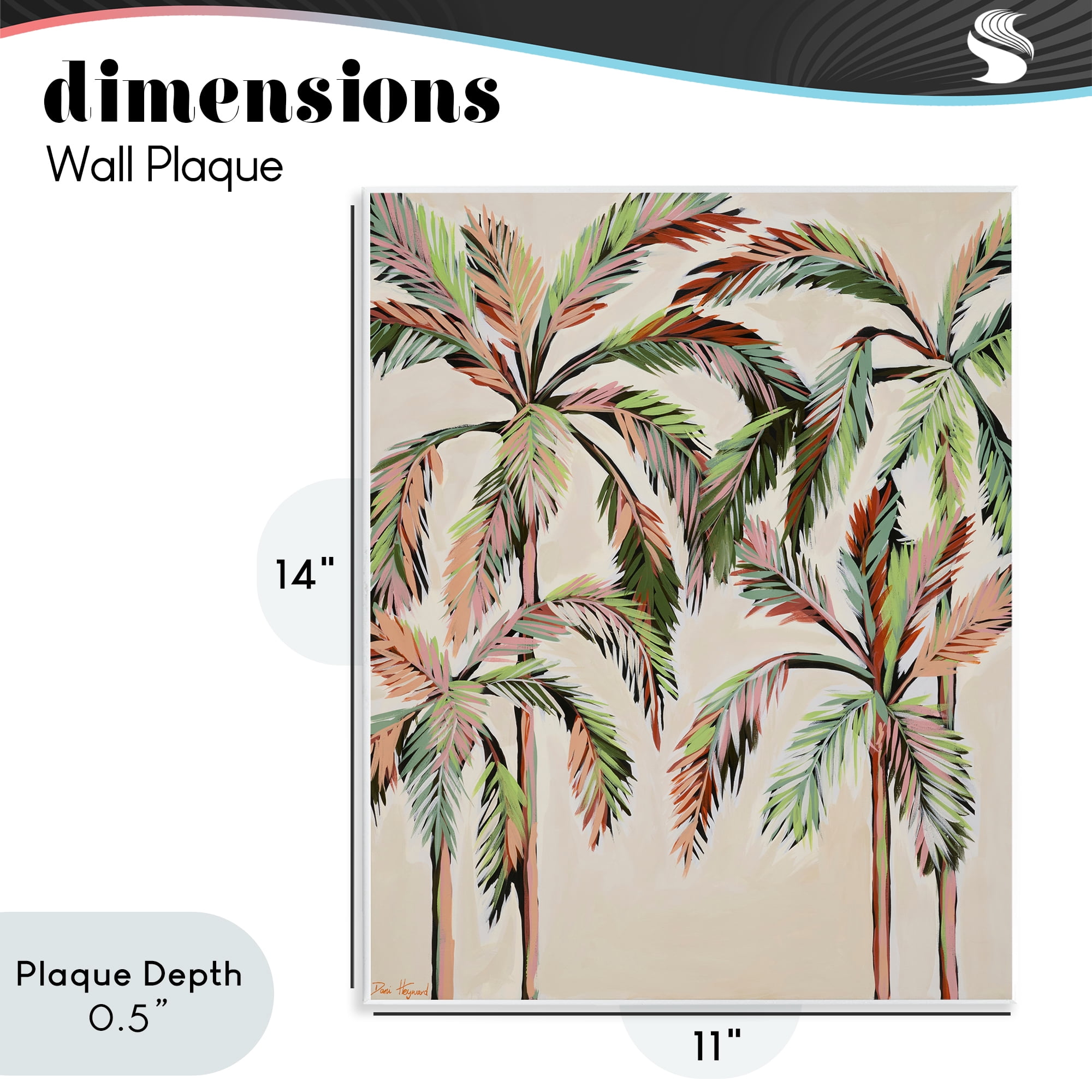 Stupell Industries Blushing Palm Tree Canopy Wall Plaque Art, design by Dani Heyward