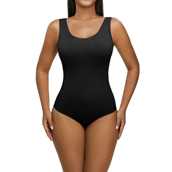 DODOING Women's One-Piece Bodysuits Sexy Ribbed Sleeveless Shapewear Tank Tops Bodysuits Body-shaping Underwear