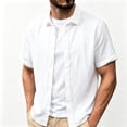 thumbnail image 2 of VgaVtl Collared Shirt Men Short Sleeve Summer Button up Minimalist Shirts for Men Cardigan Leisure Solid Color, 2 of 8