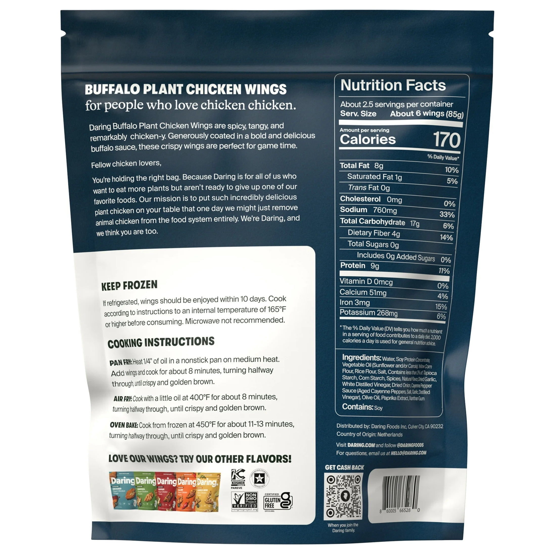 Daring Buffalo Plant Chicken Wings 8 oz