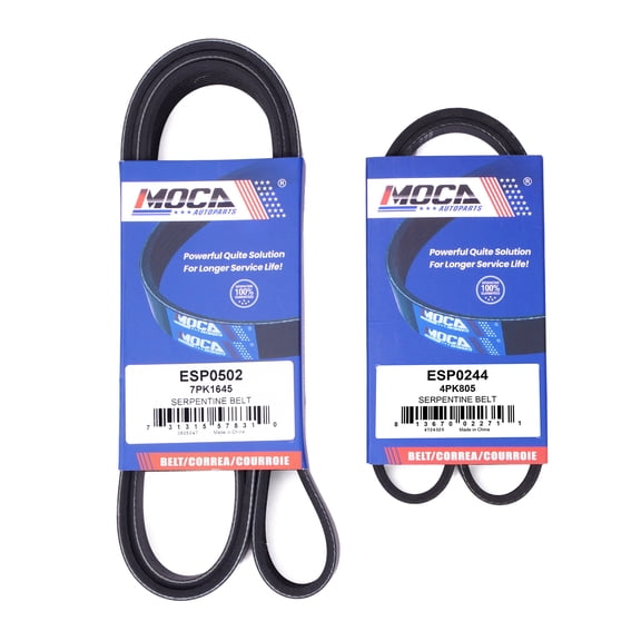 MOCA AUTOPARTS 2x Serpentine Belt Fit for 2009-2017 BMW 750i 4.4L & 2010-2017 BMW 550i GT xDrive 4.4L & 2008-2011 & 2013-2017 BMW X6 4.4L
