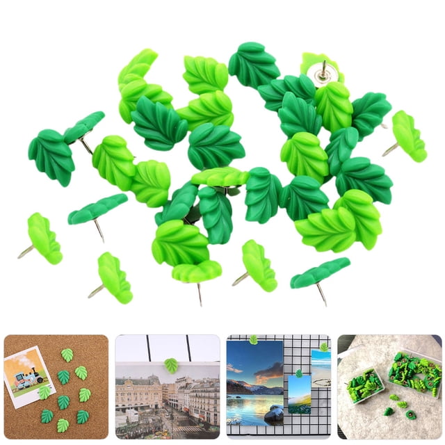 unbranded 30Ud Chinchetas Decorativas Hoja Para Tablero Mensajes Y Manualidades