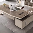 thumbnail image 4 of Standing L Shaped Office Desk Conference Writing Executive Floor Computer Desks Modern Long Mesa Escritorio Modern Furniture My Lux Decor Round, 4 of 30