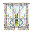 thumbnail image 2 of Colorful Pastel Flowers Sheer Curtains Grommet Drapes Light Filtering for Bedroom Living Room 2 Panels 52" x 63", 2 of 7