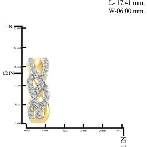 White Diamond Accent 14kt Gold-Plated Hoop Earrings