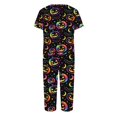 thumbnail image 5 of Women's Halloween Loungewear Set Short Sleeve Crew Neck Top and Capri Pants with Pockets All Over Ghost Pattern Breathable Soft Pajama Set for Daily Casual Wear Multicolor L, 5 of 6