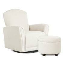 Evolur Vienna Swivel Glider with Ottoman, Sweet Cream