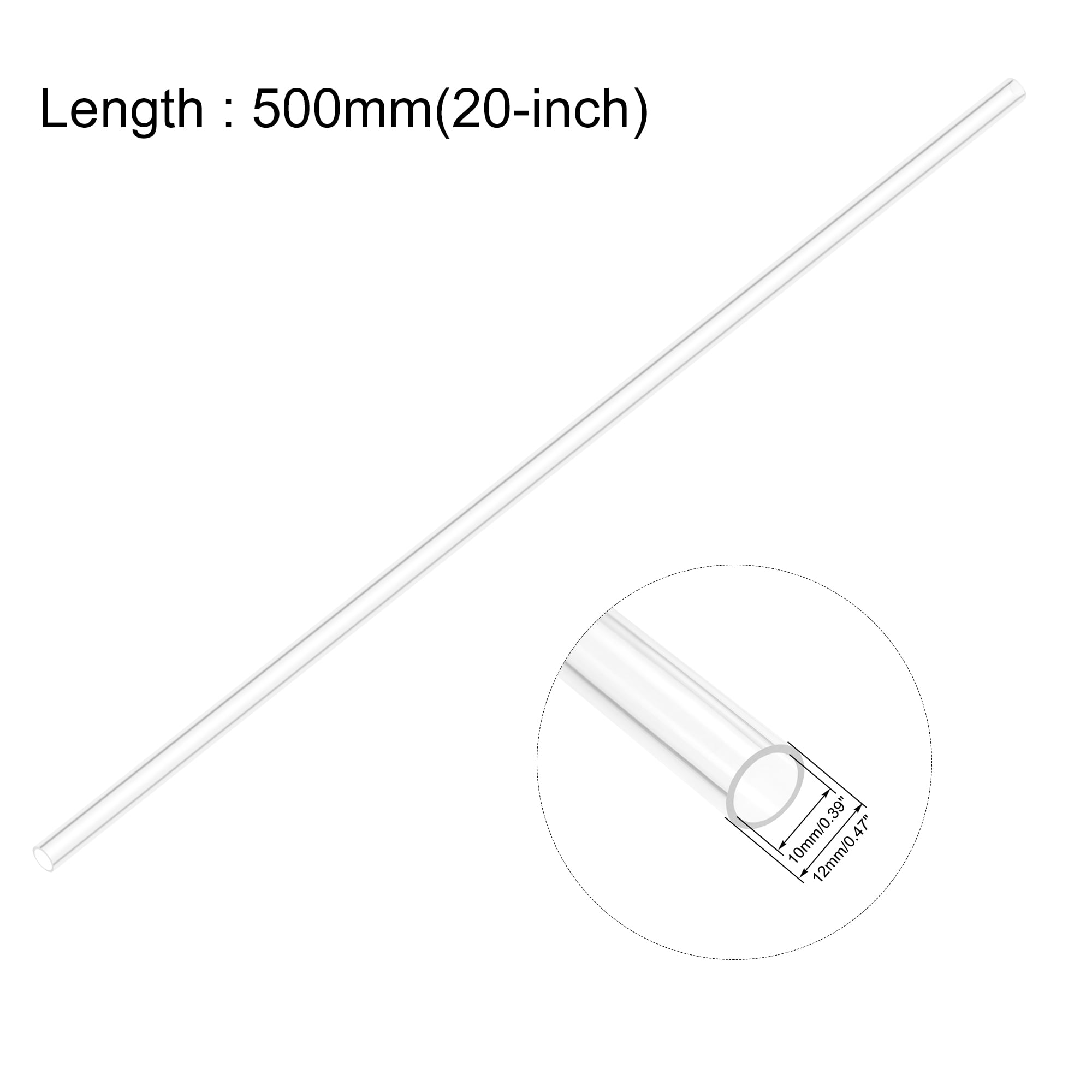 Unique Bargains Rigid Acrylic Pipe Round Tube 0.39" ID x 0.47" OD x 19.69" L