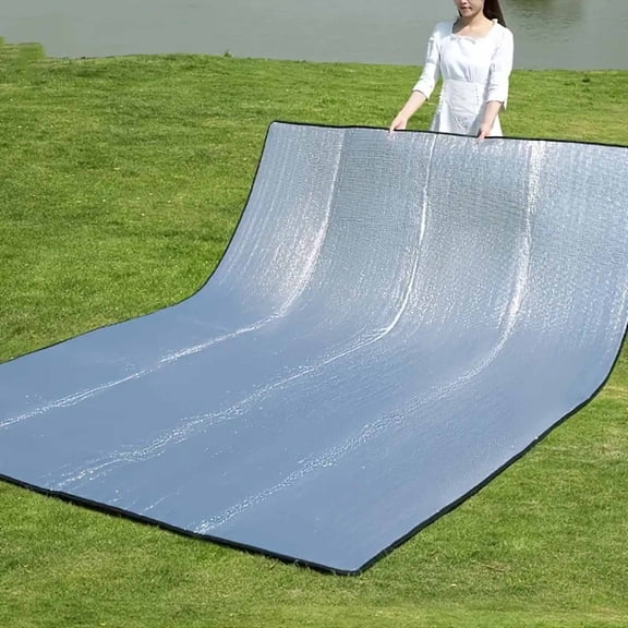 Camping Mat Foam Foil Blanket for Camping Foam Pad Insulating Foil Mat Sleeping Tent Pad Thermal Aluminum Camping mat for Reflecting Heat(XL,White)