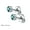 blue zircon, variant on 1Pair Surgical Stainless Steel Birthstone Crystal Ear Piercing Stud Earrings-crystal