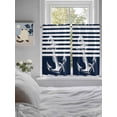 thumbnail image 3 of Navy Blue Anchor Bathroom Window Curtain, Nautical Coastal Abstract Art Light Filtering Coffee Kitchen Curtains, Bedroom Living Room Curtains 2 Panel 84"x54", 3 of 6