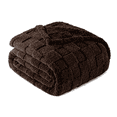 thumbnail image 6 of Exclusivo Mezcla Fleece Throw Blanket for Couch, Super Soft Warm Lightweight Checkered Pattern Blanket for All Seasons, Coffee, 50"x60", 6 of 8