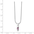 thumbnail image 3 of 925 Sterling Silver White Ice .02ct. Diamond and Pink Tourmaline Necklace; 18 inch; for Adults and Teens; for Women and Men, 3 of 3