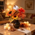 thumbnail image 6 of Yhmxh Fall Flower Picks, Autumn Floral Stems with Pumpkin Sunflower Maple Leaves, Artificial Harvest Bouquet Arrangement Stems for Vase Table Centerpiece Thanksgiving Farmhouse Home Decor, 6 of 6