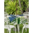 thumbnail image 3 of Outdoor Tablecloths with Umbrella Hole & Zipper, Spring Leaves Round Tablecloth 54 Inch, Pastoral Garden Botanical Rustic Burlap Waterproof Table Cloth, Patio/Pool/Picnic Table Covers, 3 of 8