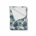 thumbnail image 2 of Floral Soft Flannel Fleece Blanket, Ombre Flowers Romantic Perennial Bouquet Florets Digital Watercolor Effect Art Image, Cozy Plush for Indoor and Outdoor Use, 50" x 60", Grey Navy, by Ambesonne, 2 of 6