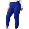 thumbnail image 2 of BRELIL Women's Plus Size High Waisted Stretch Ankle Pants Casual Solid Leggings Trousers Loose Fit Comfortable Yoga Lounge Pants Fall Winter Outfits, Blue 2XL, 2 of 8