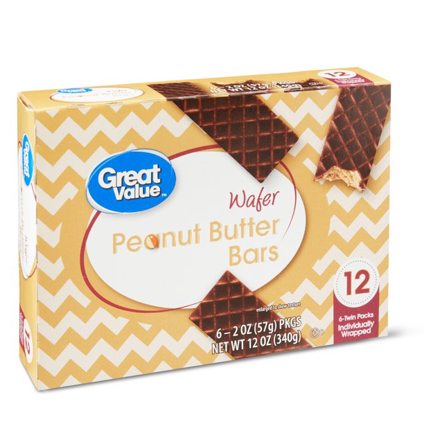 Great Value Peanut Butter Wafer Bars, 12 oz, 6 Count
