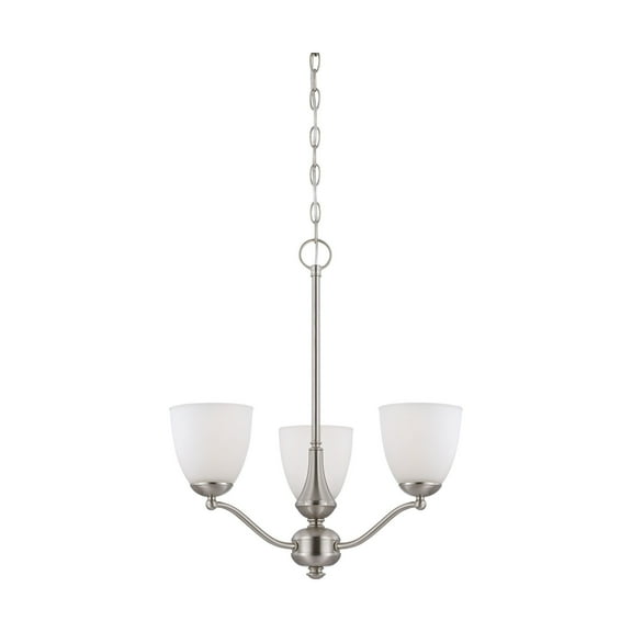Nuvo 60-5036 - Patton - 3 Light Chandelier (Arms Up) w/ Frosted Glass