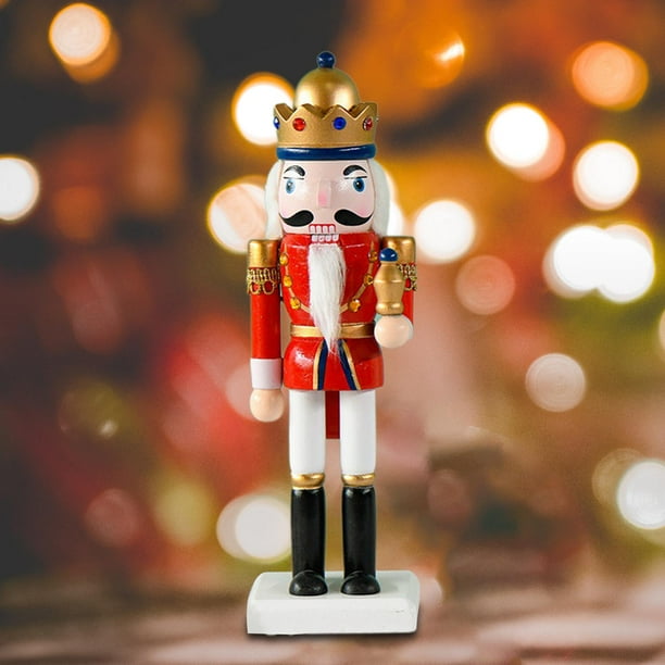25CM Nutcracker Statue Standing Nutcracker Figure Red