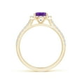 thumbnail image 2 of ANGARA Natural Oval 1.15 ct Amethyst Halo Ring with Diamond Accents in 14K Yellow Gold for Women (Size-8x6mm) | February Birthstone, Anniversary, Jewelry Gift for Women | Natural Amethyst Ring, 2 of 8