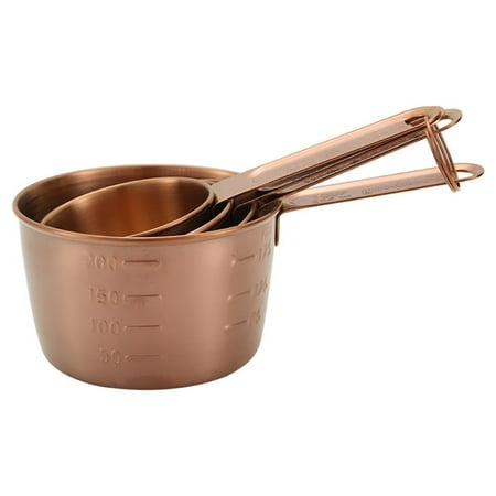 

4Pcs Baking Measuring Cup Set Stainless Steel Measuring Cup With Graduation (rose gold)