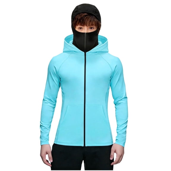 Kctiaxy 9-10 Years Sun Protection Jacket Kids Boys UPF 50 Long Sleeve Zip Up Hoodie Sun Shirts Girls Casual Sports Hiking Outdoor Thin Coat with Pockets