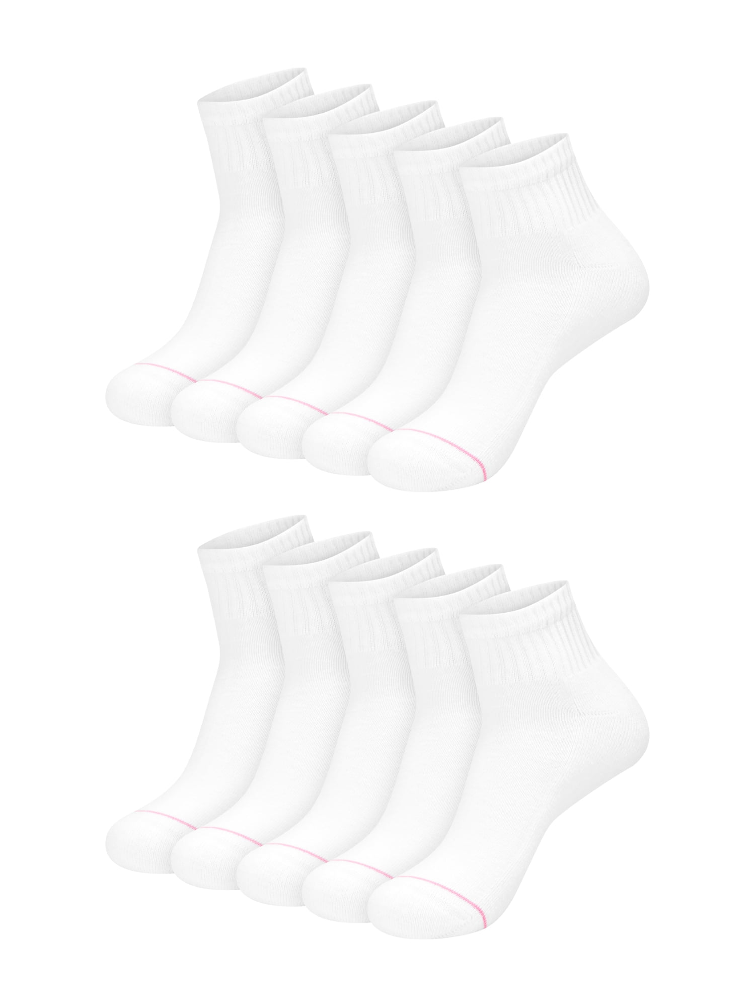 Hanes Womens CottonSoft Ankle Socks, 10-Pack, Size 8-12