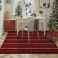 thumbnail image 3 of RUG ROBOT Christmas Buffalo Plaid Outdoor Rugs for Entryway 3x5, Checkered Area Rug Cotton Front Door Mat Porch Entrance, Washable Red and Black/White Farmhouse Carpet for Bedroom Xmas decor, 3 of 10
