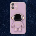thumbnail image 1 of 3D Plating Astronaut Hidden Stand Case Cover Cute Astronaut Stand Phone Case para IPhone 12 TPU Cover, 1 of 3