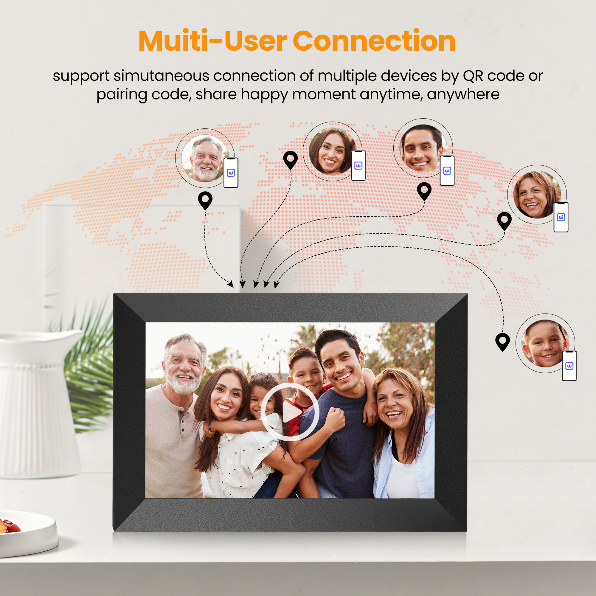 Mollan WiFi Digital Picture Frame 10.1 inch, 32GB photo 4