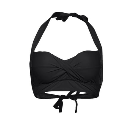 Midsumdr Bikini Top for Women ashion Multi Color Swimsuit Halter Ruched High Waist Bathing Suit