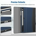 thumbnail image 6 of Fintie Case for Samsung Galaxy Tab S10 Plus 2024/ S9 Plus/ S9 FE Plus 5G 12.4 Inch 2023 with Built-in S Pen Holder, Multiple Angle Portfolio Business Cover with Pocket Auto Sleep/Wake, Navy, 6 of 10