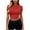 Red, variant on CYRBOKO Women's Cropped Tops, Short Sleeve Breathable Crew Neck Slim Fit Summer T-Shirts Black Size L