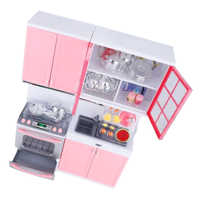 Children Kitchen Toy Set, Mini Kitchen Pretend Role Play Toy Set Funny Kitchenware Playing House Gifts for Children Girls