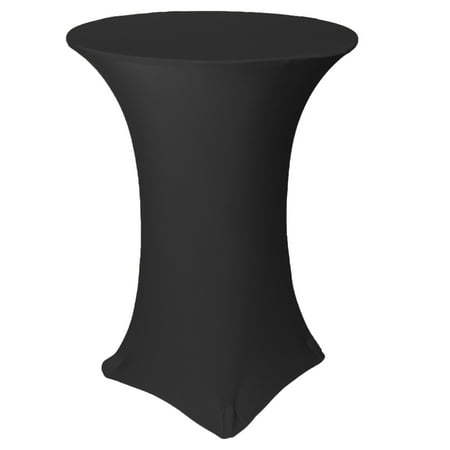 

Your Chair Covers - 32 Inch Highboy Cocktail Round Stretch Spandex Table Cover Black