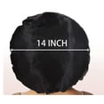 thumbnail image 2 of Gorro de satén para dormir para cabello largo y rizado con correas ajustables y gorro de seda de doble capa rosa., 2 of 5