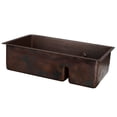 thumbnail image 2 of Premier Copper Products  K70DB33199-SD5 33" Copper Kitchen 70/30 Sink w/ Low Divider, 2 of 5