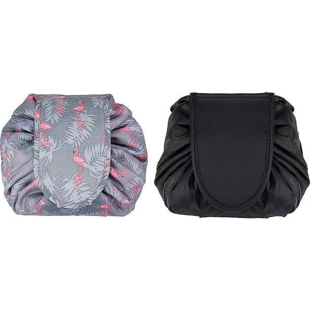 Bolsa de maquillaje de viaje, bolsa grande para cosméticos, organizador de maquillaje para mujeres y niñas, 2 unidades