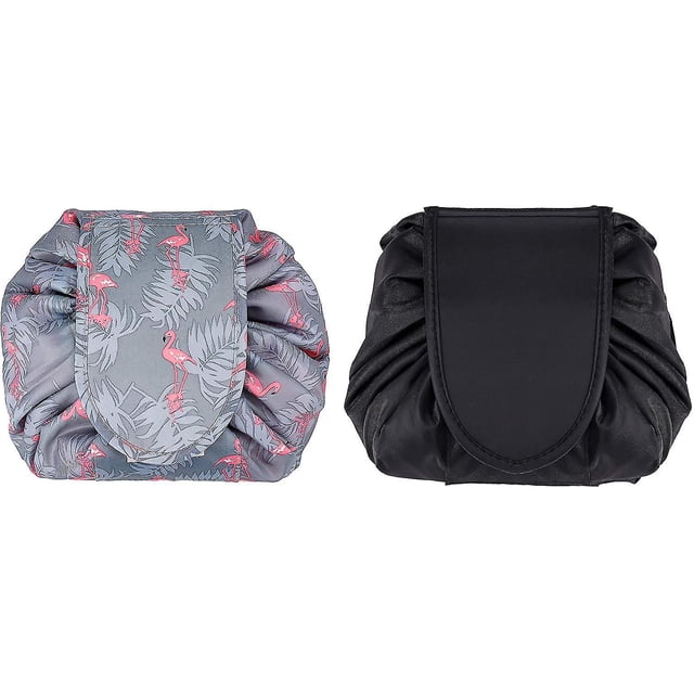 Bolsa de maquillaje de viaje, bolsa grande para cosméticos, organizador de maquillaje para mujeres y niñas, 2 unidades