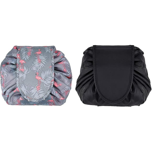 Bolsa de maquillaje de viaje, bolsa grande para cosméticos, organizador de maquillaje para mujeres y niñas, 2 unidades