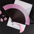 thumbnail image 4 of YAOMOBB Dance Performance Fan Chinese Style Folding Fan with Tassel Hollow Ribs Dance Performance Photo Props (Portable 1 Set), 4 of 7