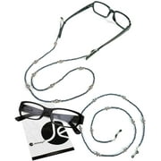 JAVOedge (2 PACK - Matellic Silver) Eyeglass Chain Decorative or Sunglasses Cord Spectacles Chain Holder