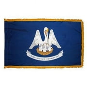 Annin Flagmakers 142190 3 ft. x 5 ft. Indoor and Parade Colonial Nyl-Glo Louisiana Flag with Fringe