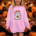 thumbnail image 2 of Enjoytime Halloween Crewneck Sweatshirt Ghost Graphic Long Sleeve Pullover Top Cute Fall Fashion Toddler Girl Clothes 1-14 Years, 2 of 7