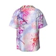 thumbnail image 6 of PAYOHTO Watercolor Flowers Pink Mens Hawaiian Casual Short-sleeved Shirt Tropical Summer Beach Button Down Shirts, 6 of 7