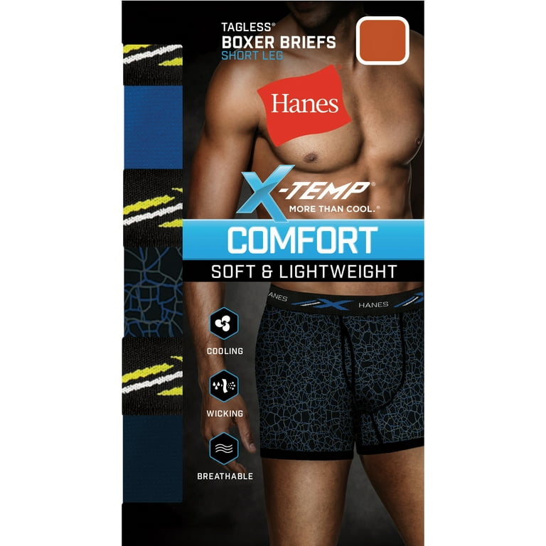 Men s X Temp Tagless Comfort Short Leg Boxer Briefs 5 Pack Walmart