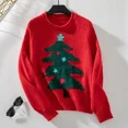 thumbnail image 1 of Drizzle suéter de árbol de Navidad para mujer Otoño e Invierno cuello redondo prendas de punto sueltas para vacaciones para mujer, 1 of 5