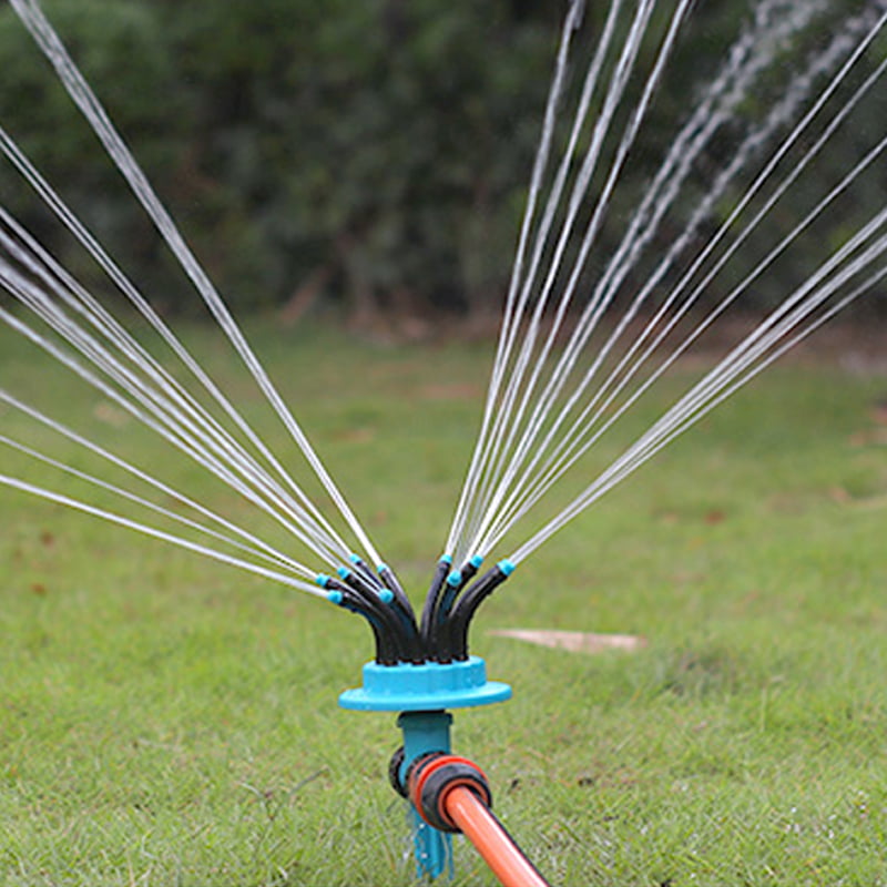360° Flexible 3 Arms with Wheels Garden Yard Lawn Watering Sprinkler Sprayer US 